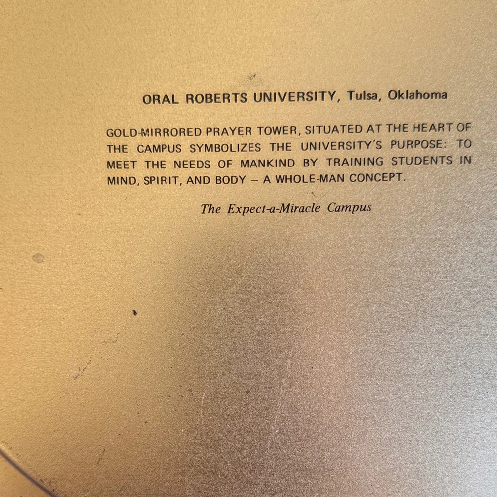 Gold Oral Roberts University Plate